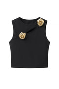 Venus Rosette Embellished Cutout Two-Piece Set