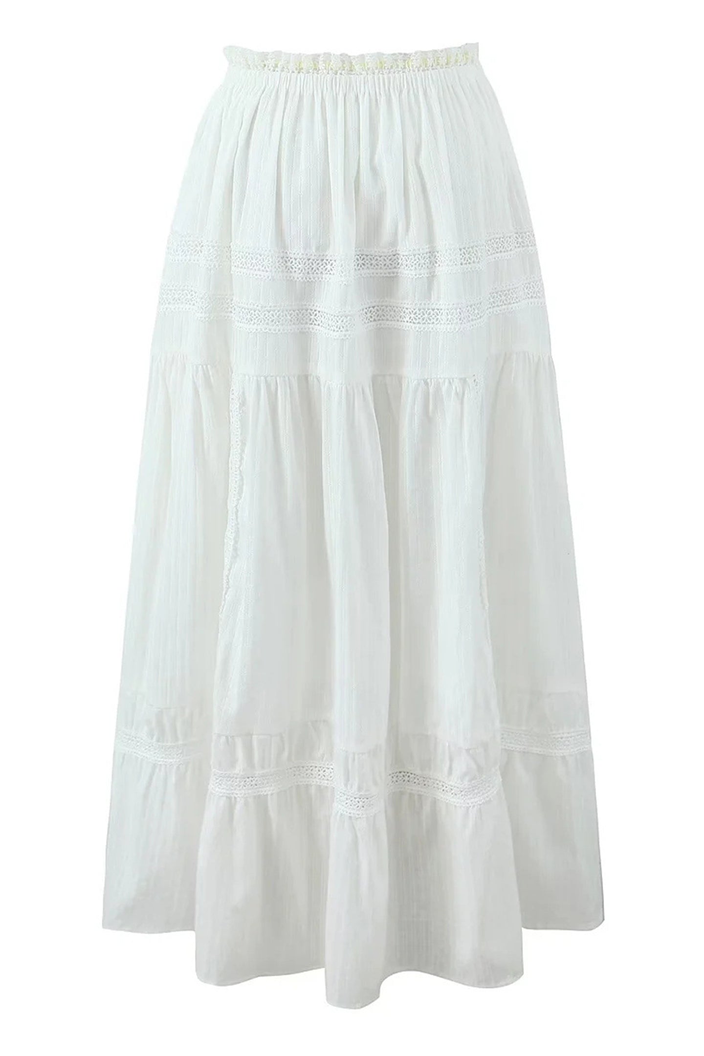 Agnes Bow Tie Lace Trim Crop Top & Maxi Skirt Set