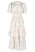 Janet Lace Detail Tiered Midi Dress