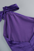 Verna Halter Floral Maxi Satin Dress