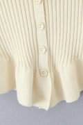 Long Sleeve Ruffle Knit Cardigan
