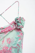 Sabina Floral Printed Spaghetti Strap Maxi Dress