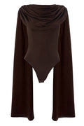 Agatha Cap Sleeve Drape Bodysuit