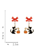Pumpkin Lantern Cat Drop Earrings