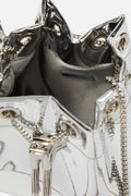Metallic Round Handles Bucket Bag