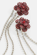 Crystal Rose Tassel Clip On Earrings