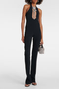Dana Crystal Embellished Floral Halter Jumpsuit