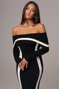 Helen Off Shoulder Contrast Maxi Dress