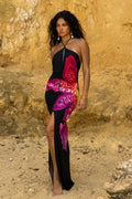 Melissa Floral Print Deep V-Neck Maxi Dress