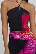 Melissa Floral Print Deep V-Neck Maxi Dress