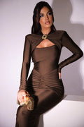 Catherine Hollow Out Ruched Maxi Dress