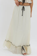 Cynthia Bow Detail Ruched Skirt Set