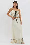 Cynthia Bow Detail Ruched Skirt Set