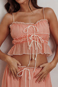 Cynthia Bow Detail Ruched Skirt Set