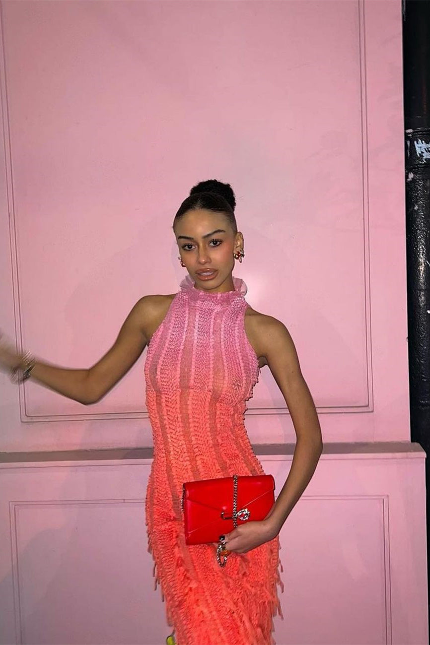 Veronica Gradient Semi-sheer Midi Dress