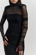 Virginia Long Sleeve Semi-sheer Maxi Dress