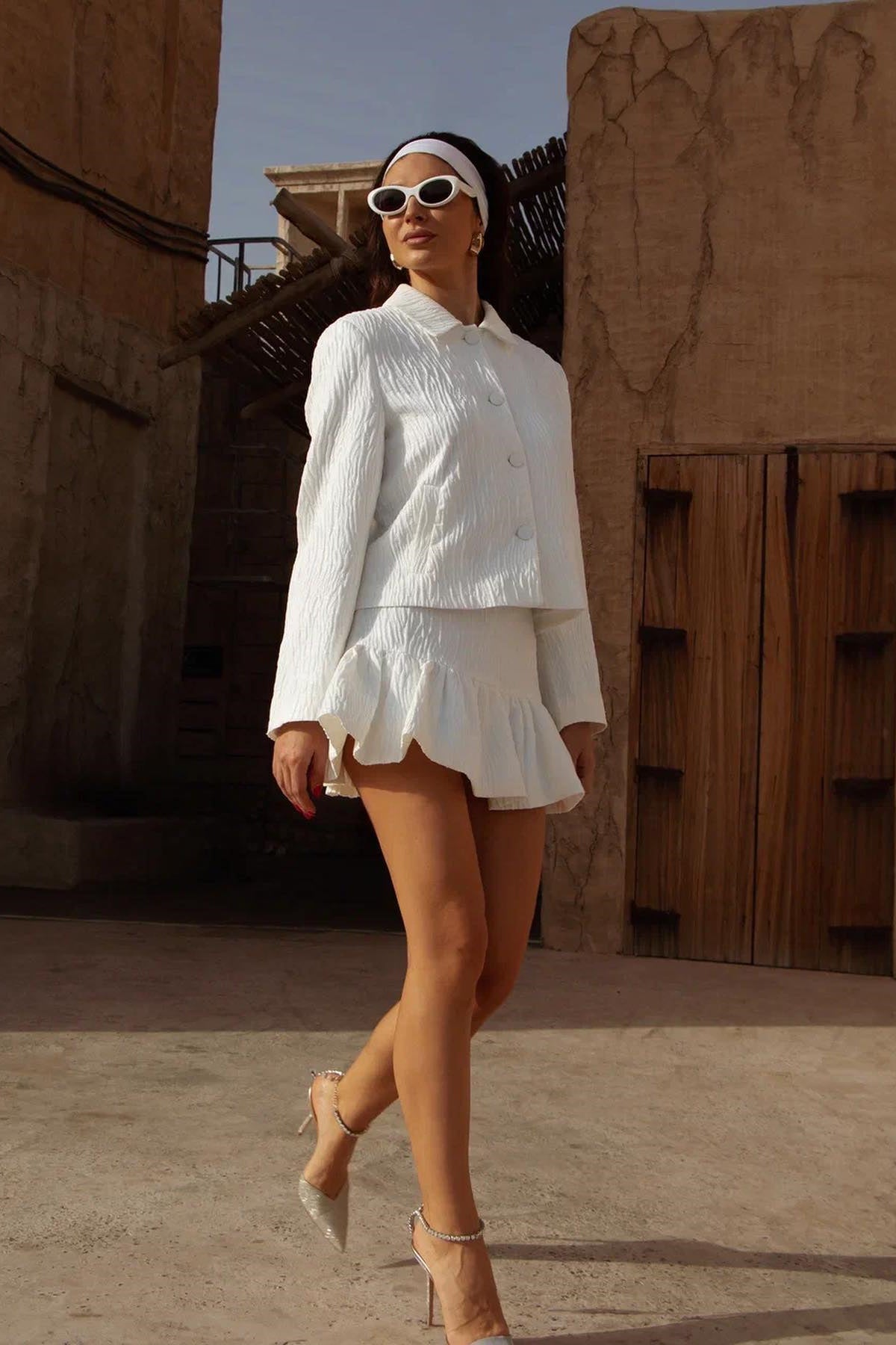 Denise Lapel Blazer Textured Set