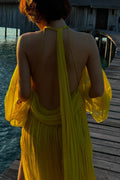 Angela Halter Neck Backless Maxi Dress