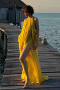 Angela Halter Neck Backless Maxi Dress