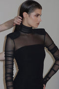 Virginia Long Sleeve Semi-sheer Maxi Dress