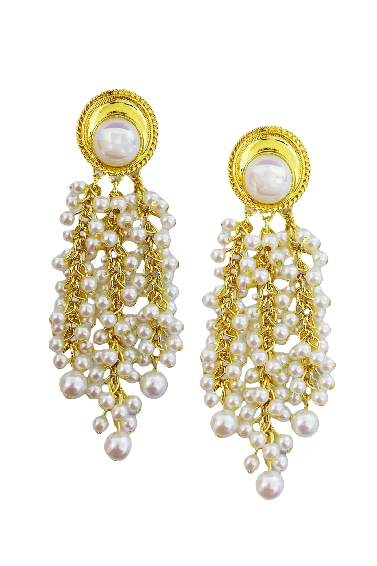 Pearl Tassel Drop Earrings