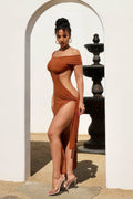 Eartha Asymmetrical Slit Cutout Maxi Dress