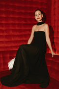 Florence Asymmetrical Chiffon Maxi Dress with Scarf
