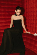 Florence Asymmetrical Chiffon Maxi Dress with Scarf