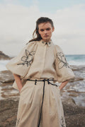 Liz Embroidered Floral Shirt & Pants Set
