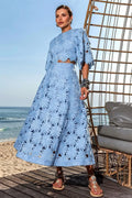 Madeline Lace Embroidered Top & Maxi Skirt Set