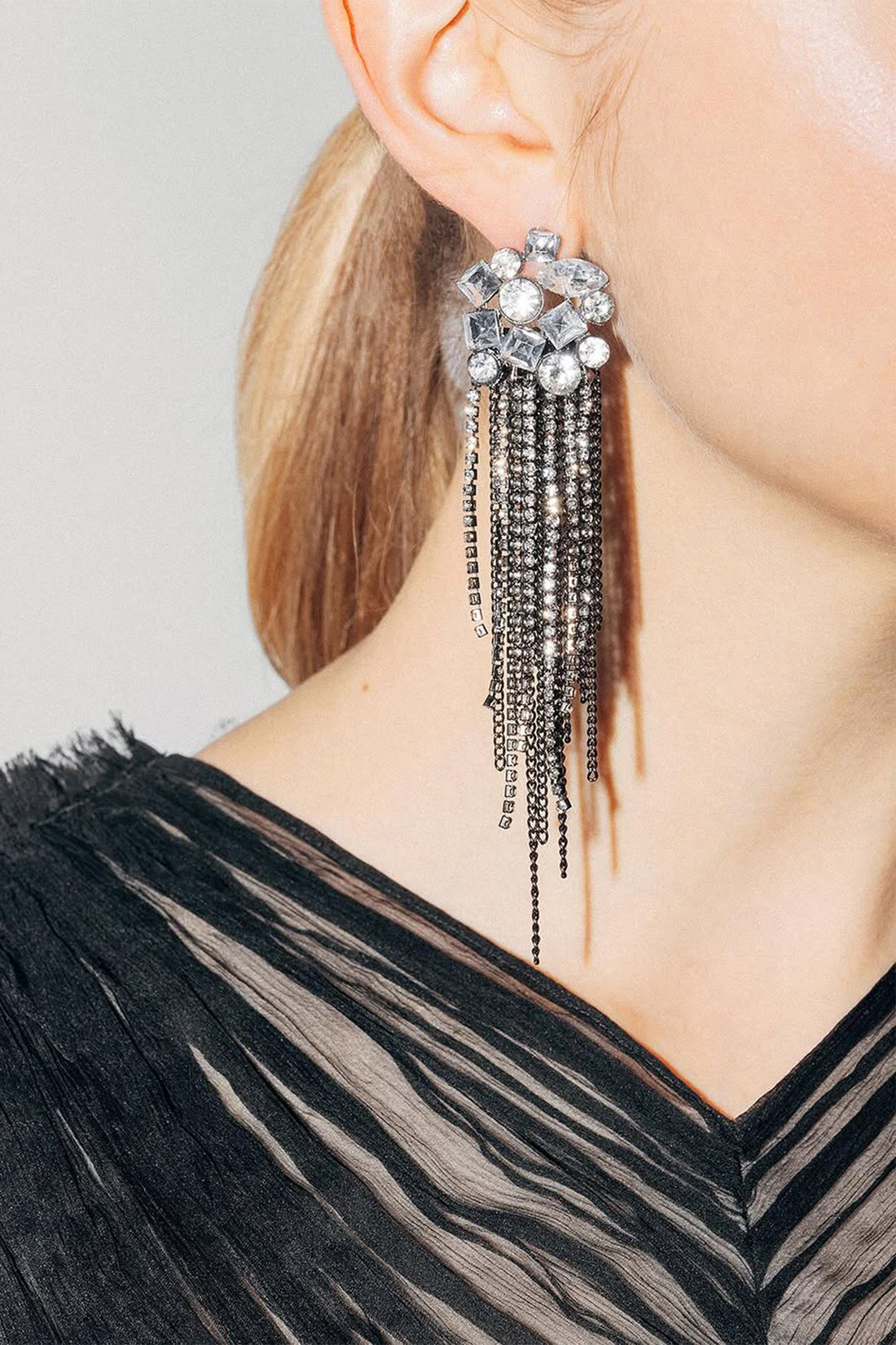 Multi-Shaped Gemstone Drop Earrings