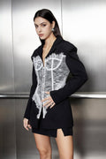 Elsie Lace Corset Lapel Blazer