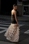 Irene Strapless Sheer Tulle Maxi Dress