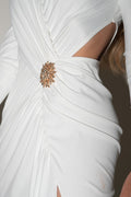 Martina V-neck Ruched Maxi Dress