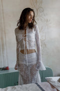 Beverly See-Through Lace Top & Skirt Set