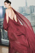 Angela Halter Neck Backless Maxi Dress