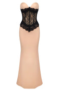 Barbara Embroidered Lace Strapless Maxi Dress