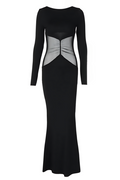Phoenix Long Sleeve Sheer Mesh Maxi Dress