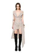 Marina Polka Dot Asymmetric Hem Mini Dress