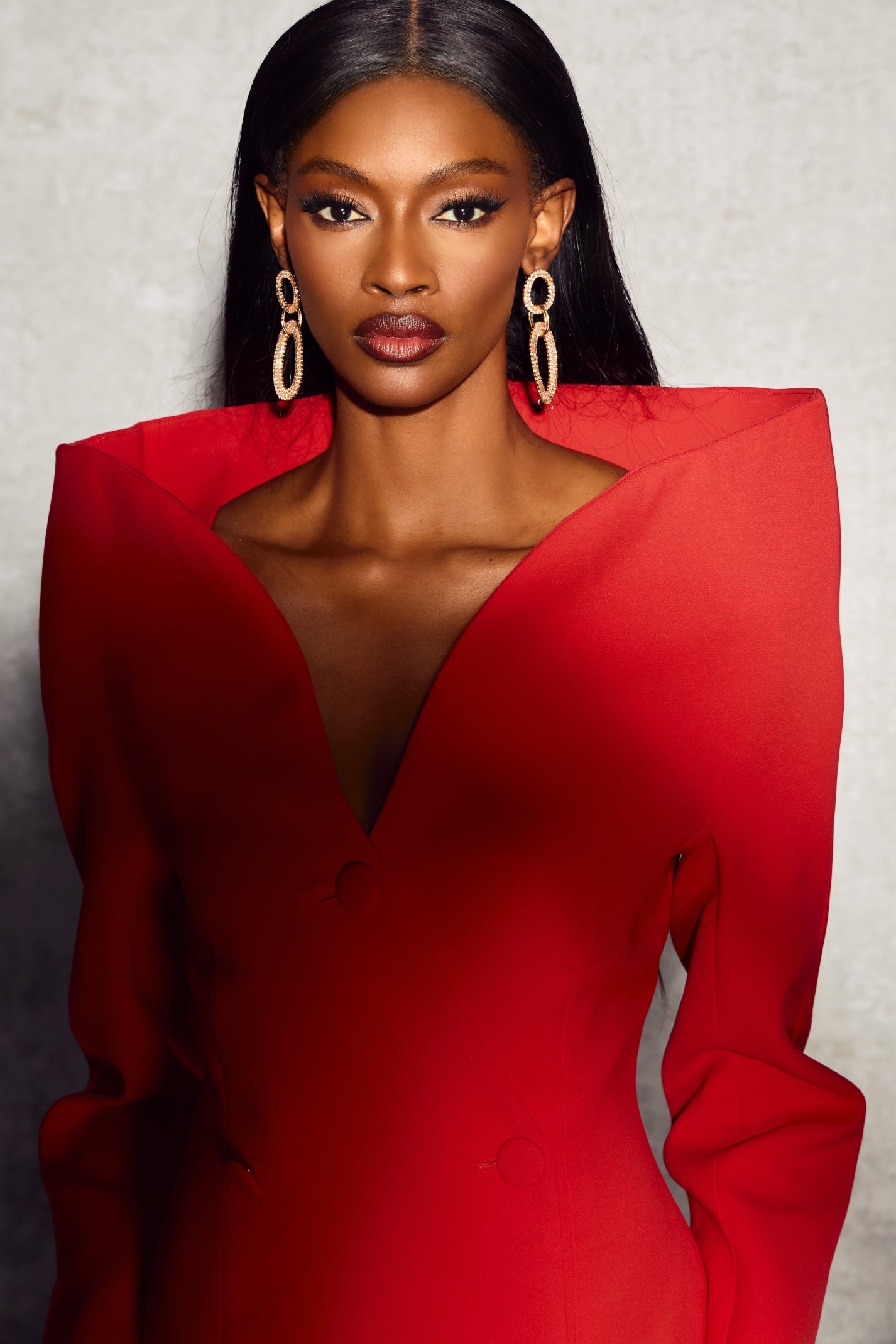 Audrey Sculpted Collared Midi Suit Dress