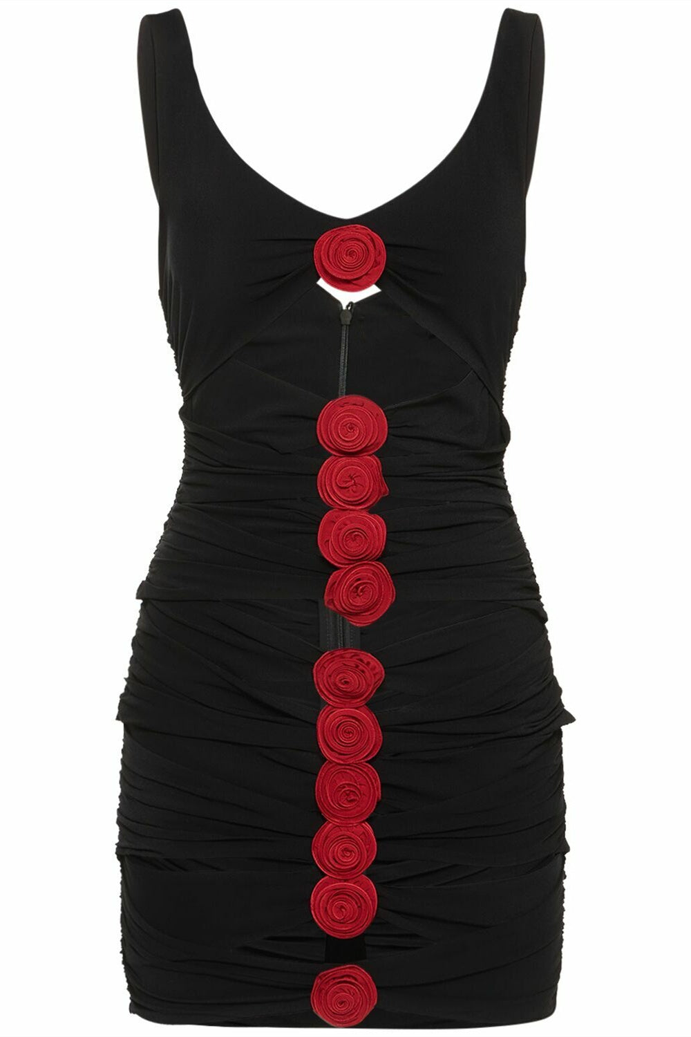 Sarah Floral Applique Cutout Mini Dress