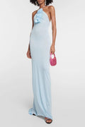 Alexia Halterneck Floral-applique Maxi Dress