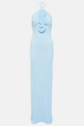 Alexia Halterneck Floral-applique Maxi Dress
