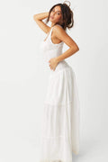 Anastasia Ruffle Semi-sheer Maxi Dress