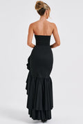 Daphne Asymmetrical Ruffle Maxi Dress