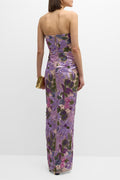 Aurora Floral-embroidered Strapless Maxi Dress