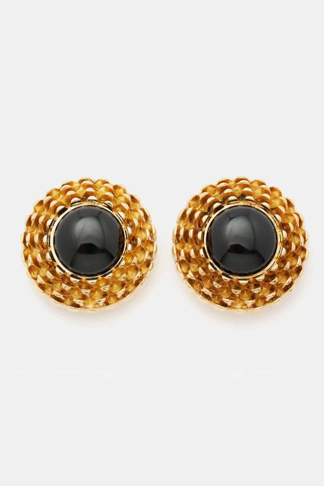 Vintage Textured Circle Stud Earrings