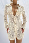 Basis crochet button-up cover-up