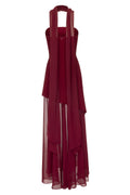 Florence Asymmetrical Chiffon Maxi Dress with Scarf