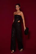 Belinda Sequins Denim Pants Set